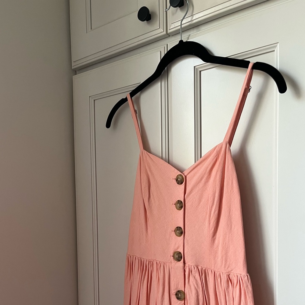 Cooperative Pink Midi Button-Front Sundress